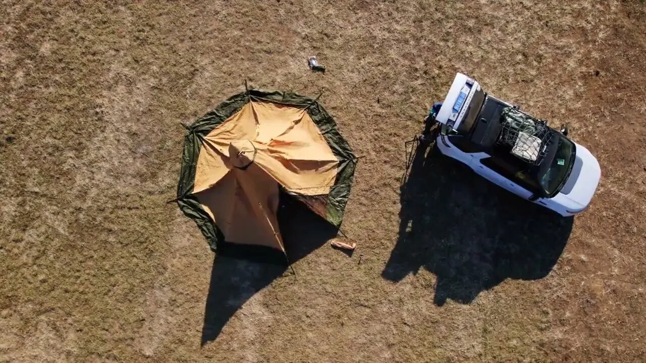 Cooking hot pot in a tent