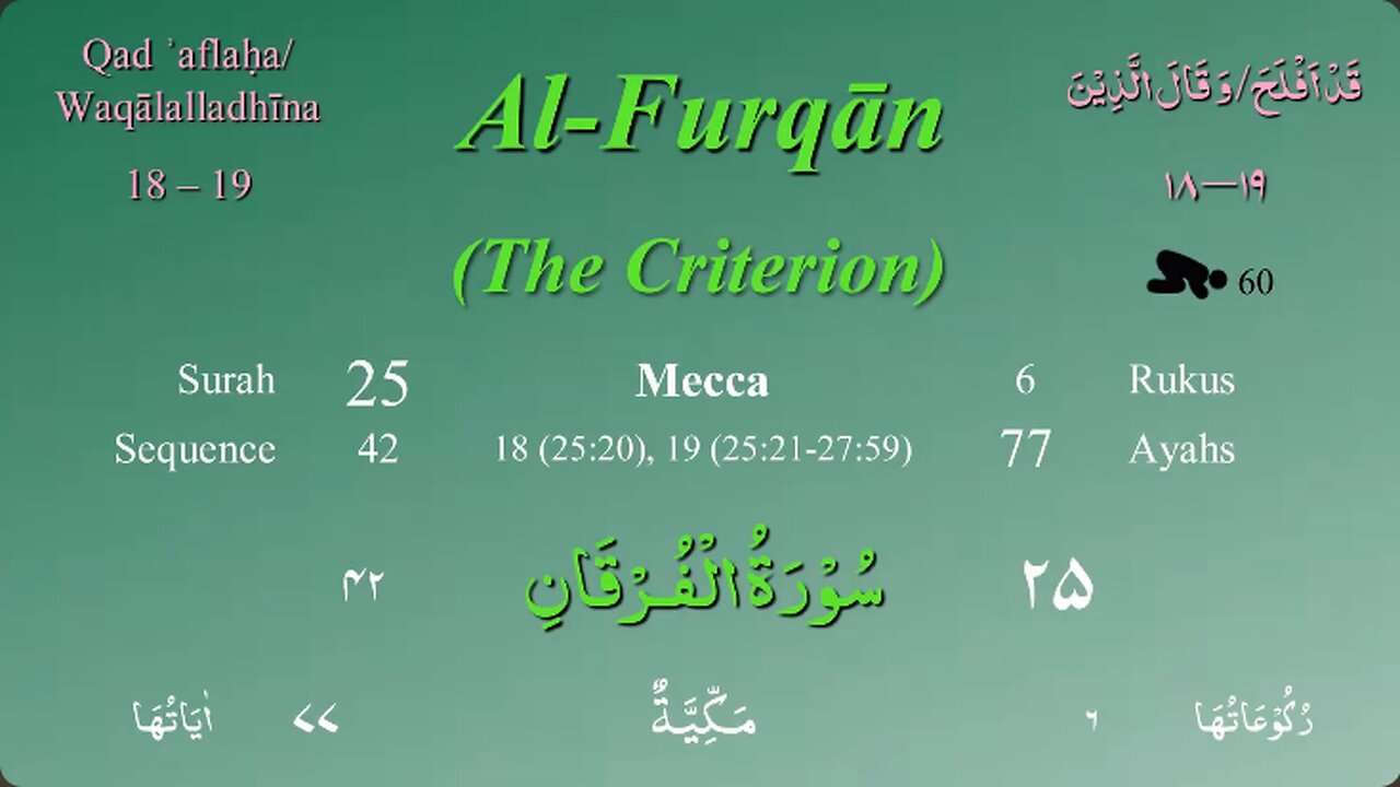 025 Surah Al Furqan by Mishary Al Afasy (iRecite)