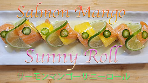 "SUNNY ROLL" SALMON AND MANGO SUSHI WITH YUZU AIOLI