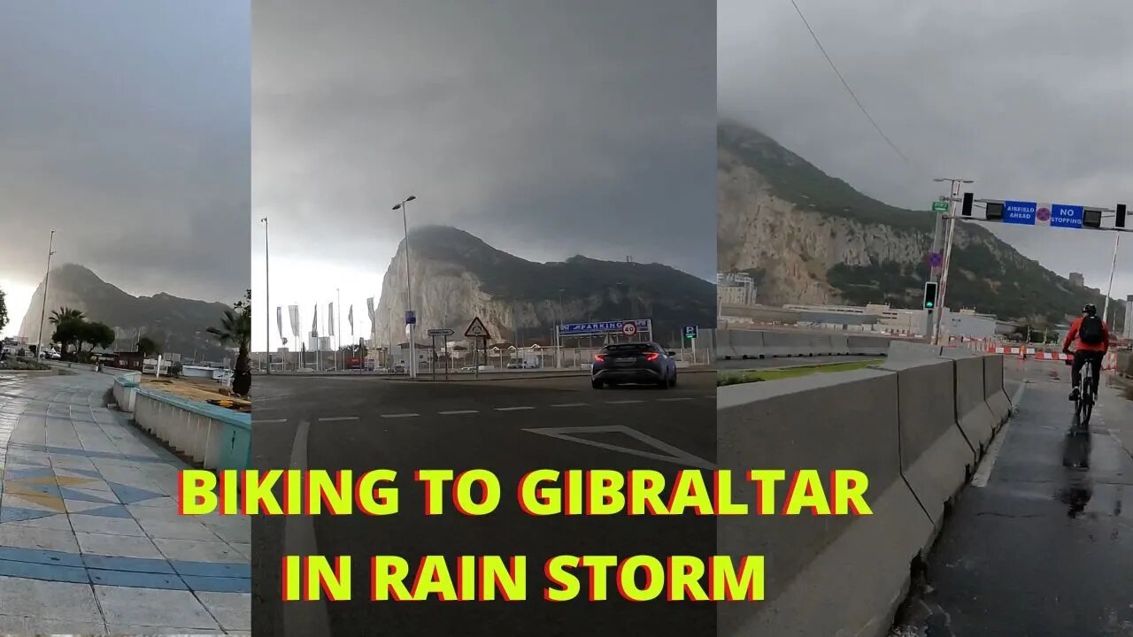 Biking in the Rain to Gibraltar and Across the Runway