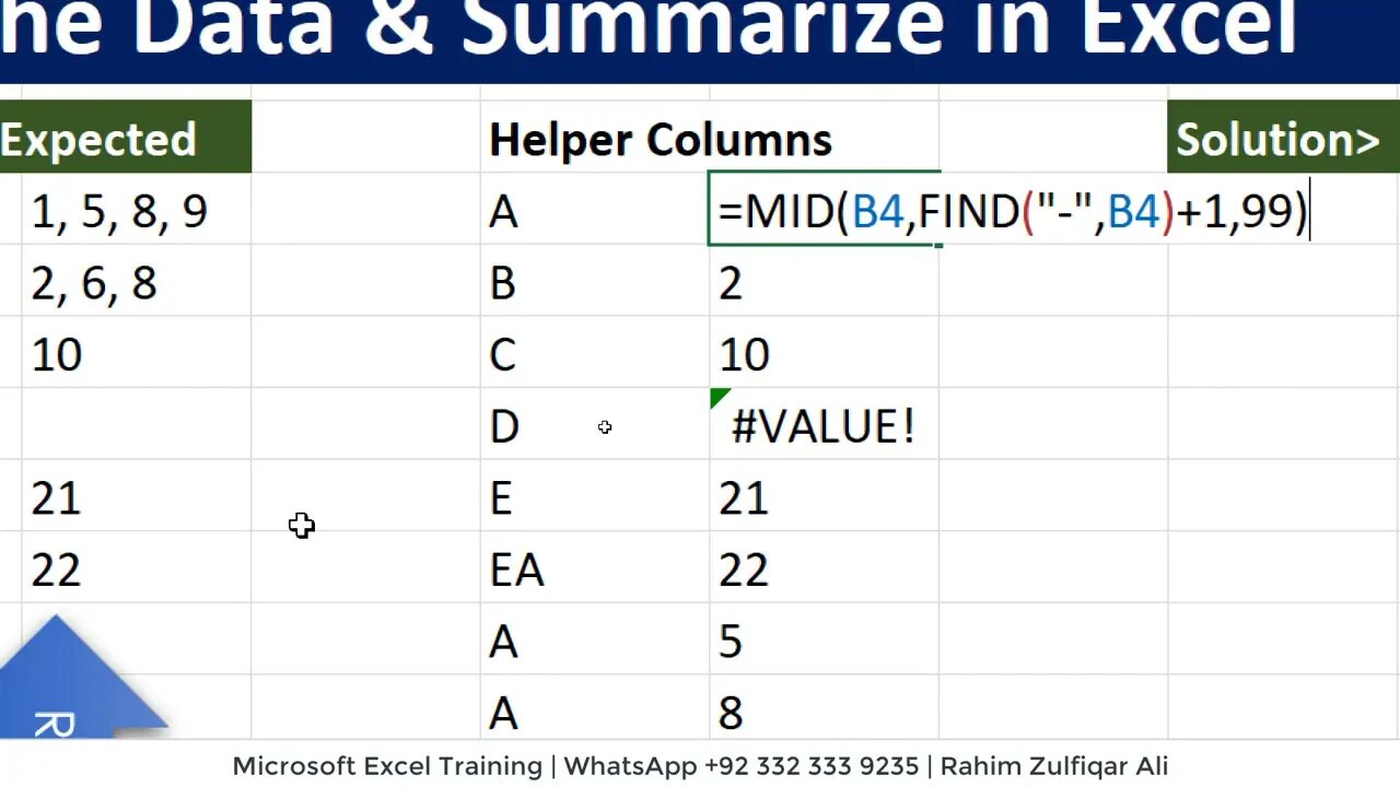 Split the Data & Summarize in Excel | LEFT, MID, IFERROR, UNIQUE, TEXTJOIN