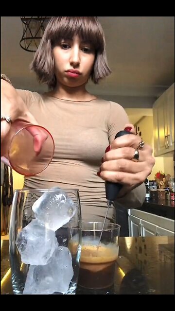 Iced Coffee Making ASMR #icedcoffee #makingcoffee #nescafe #dalgona #dalgonacoffee #coffee