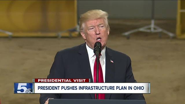 President Trump visits Northeast Ohio to promote infrastructure plan