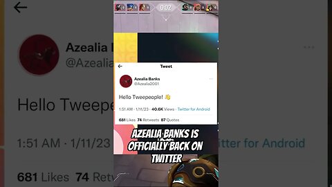 Azealia Banks is officially back on Twitter. #azealiabanks #azealiabanksonwildnout