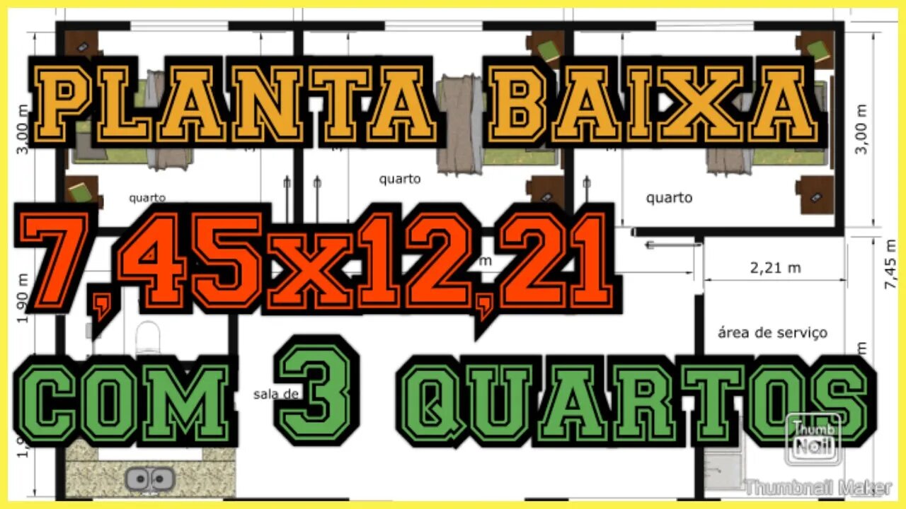planta baixa 7,45x12,21