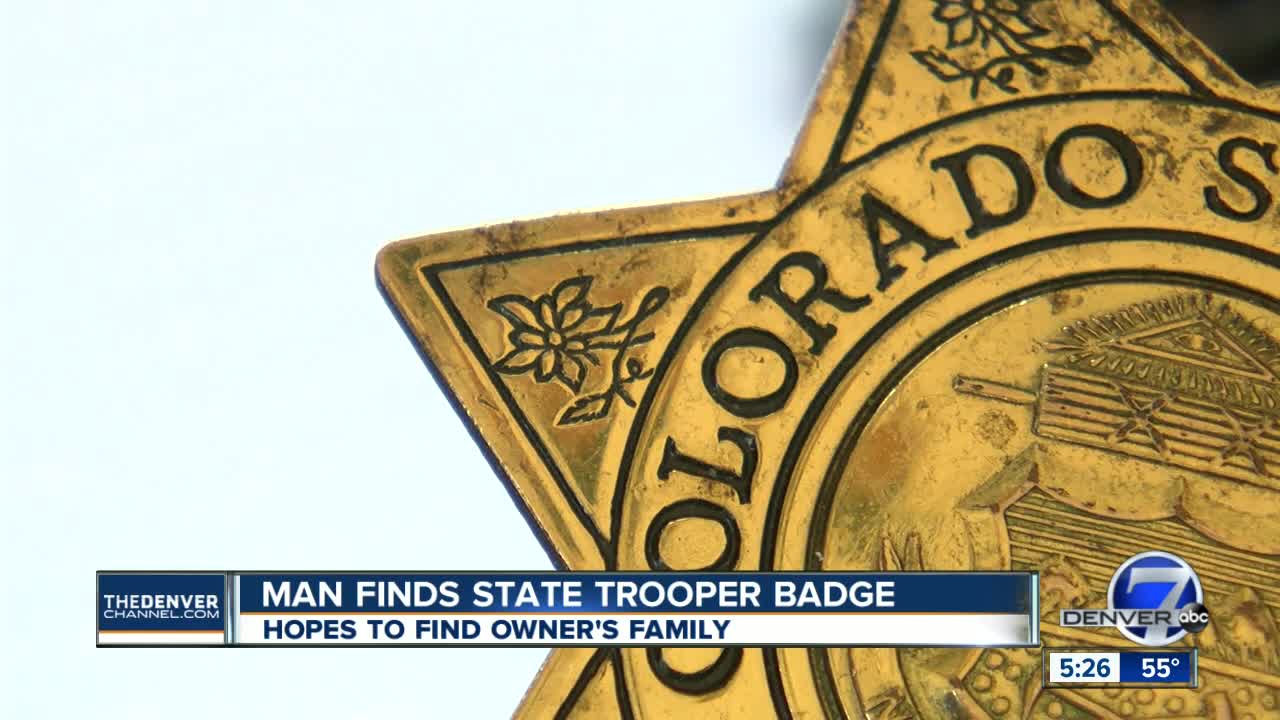 Aurora man finds vintage Colorado State Patrol badge, hopes to find owner's family