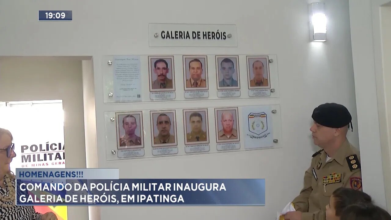Homenagens: Comando da Polícia Militar Inaugura Galeria de Heróis, em Ipatinga.