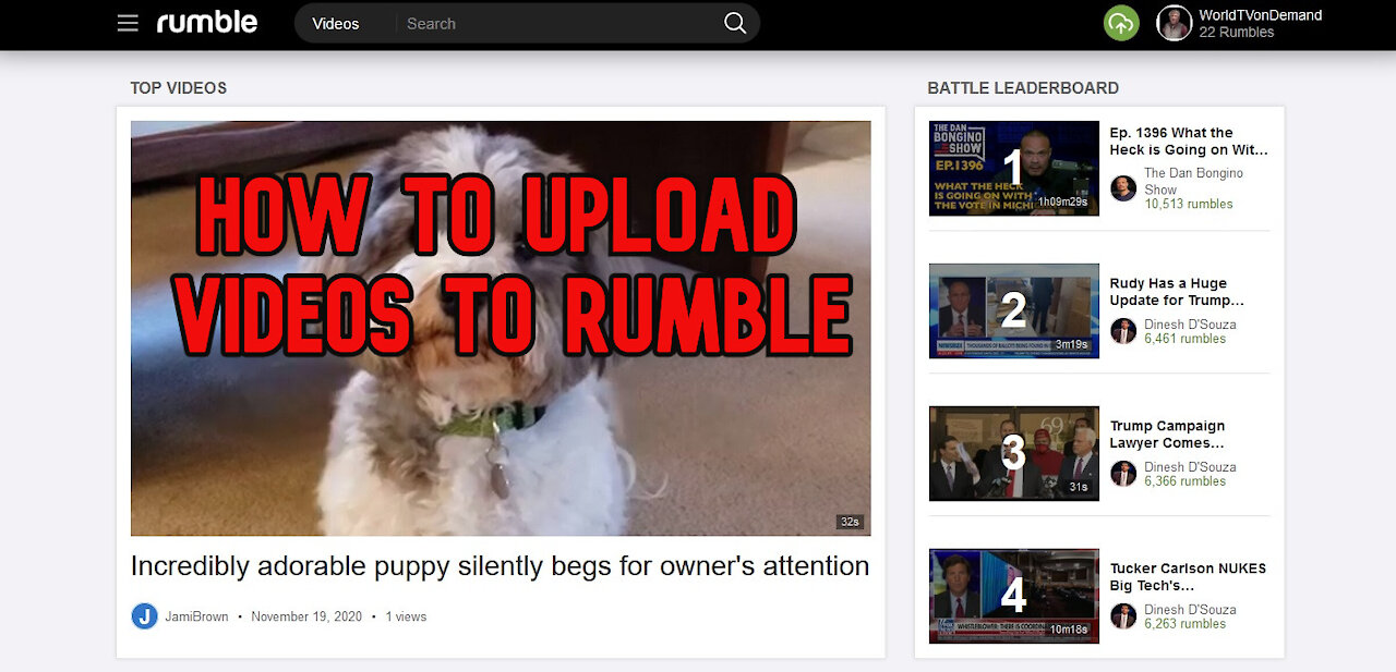 How to UPLOAD video's to RUMBLE