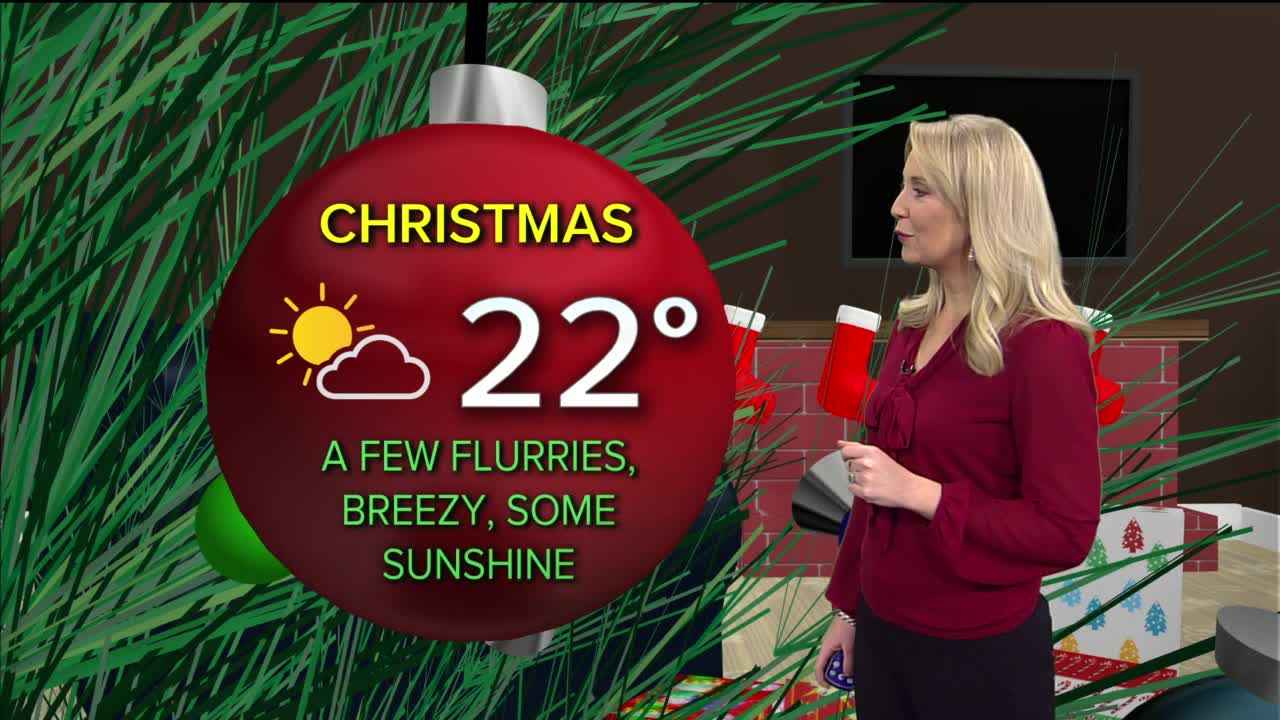 Chilly Christmas Day ahead with highs ranging in the low 20s