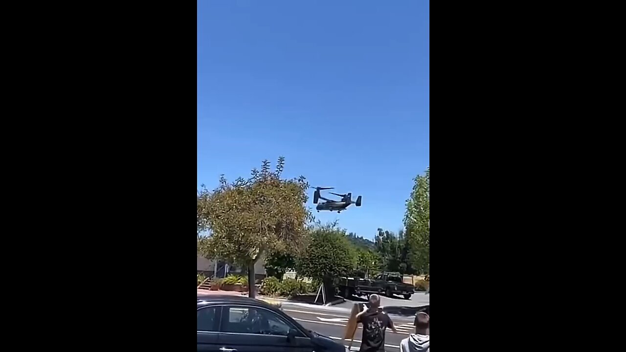 Military landing in the suburb of Larksper California WWG1WGA