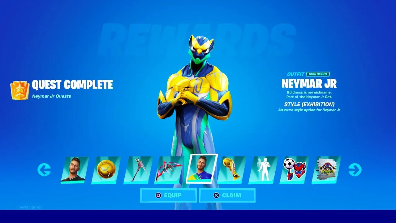 ALL *NEYMAR JR* REWARDS UNLOCKED in FORTNITE! (SECRET STYLE)