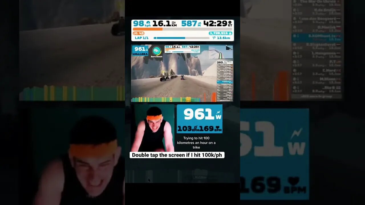 Zwift 100kph Achievement Badge using a Tricycle!? #zwift #zwifter #indoorcycling