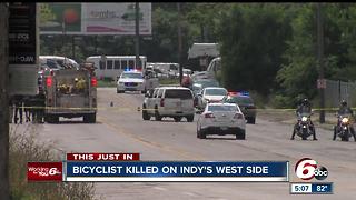 Bicyclist struck, killed by vehicle on Indy’s west side