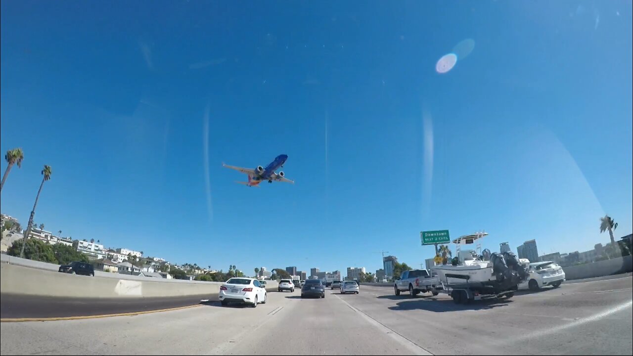 Blasian Babies DaDa Runs Into Traffic During A Sunny Commute And Sees An Airplane Landing!