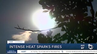 Intense heat sparks fires, sends crowd to beaches