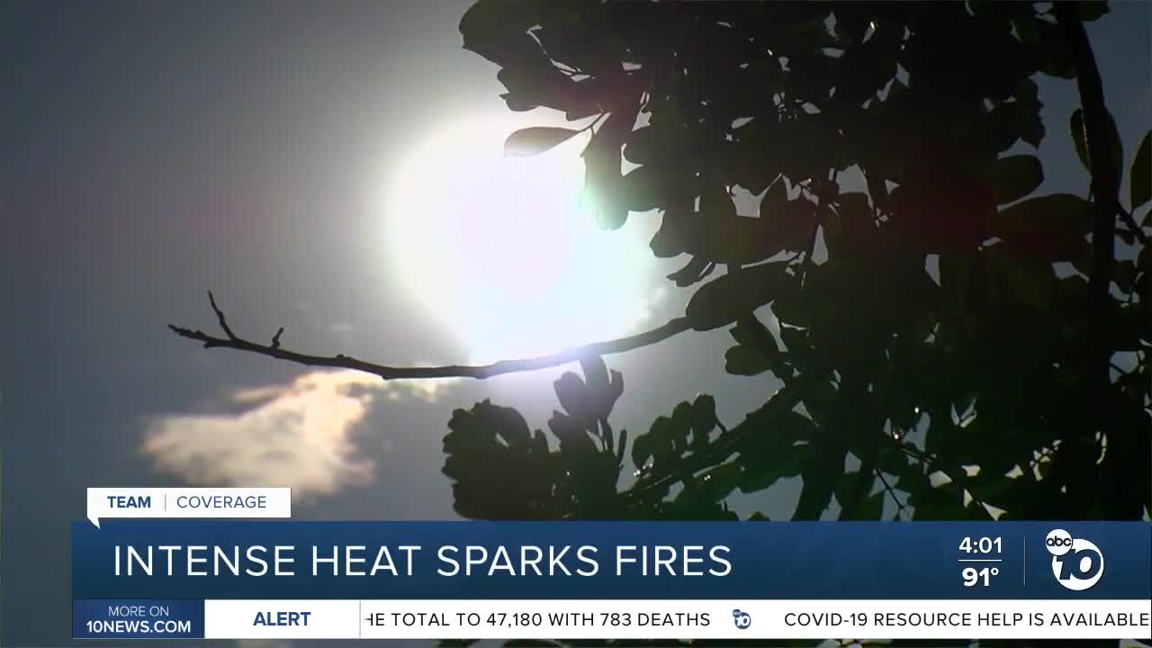 Intense heat sparks fires, sends crowd to beaches