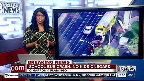 School bus crashes near Cimarron and Flamingo Road