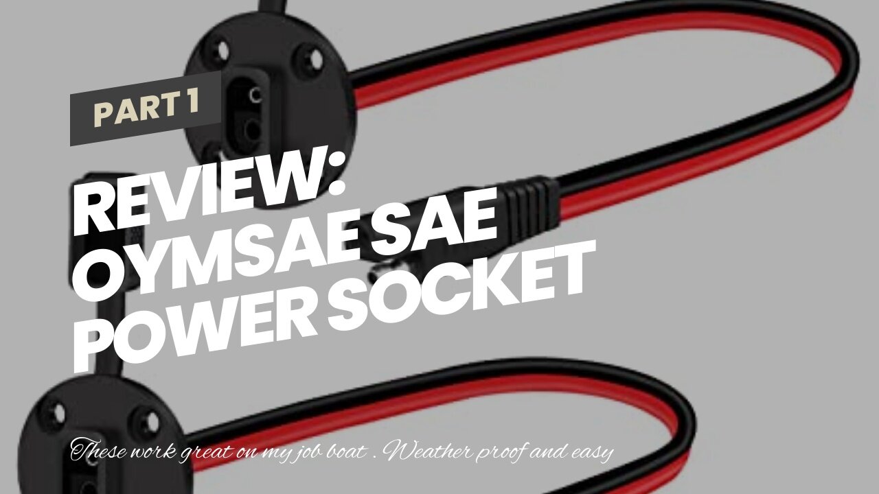 Review: OYMSAE SAE Power Socket Sidewall Port Quick Connect Solar Panel Flush Mount Connector P...