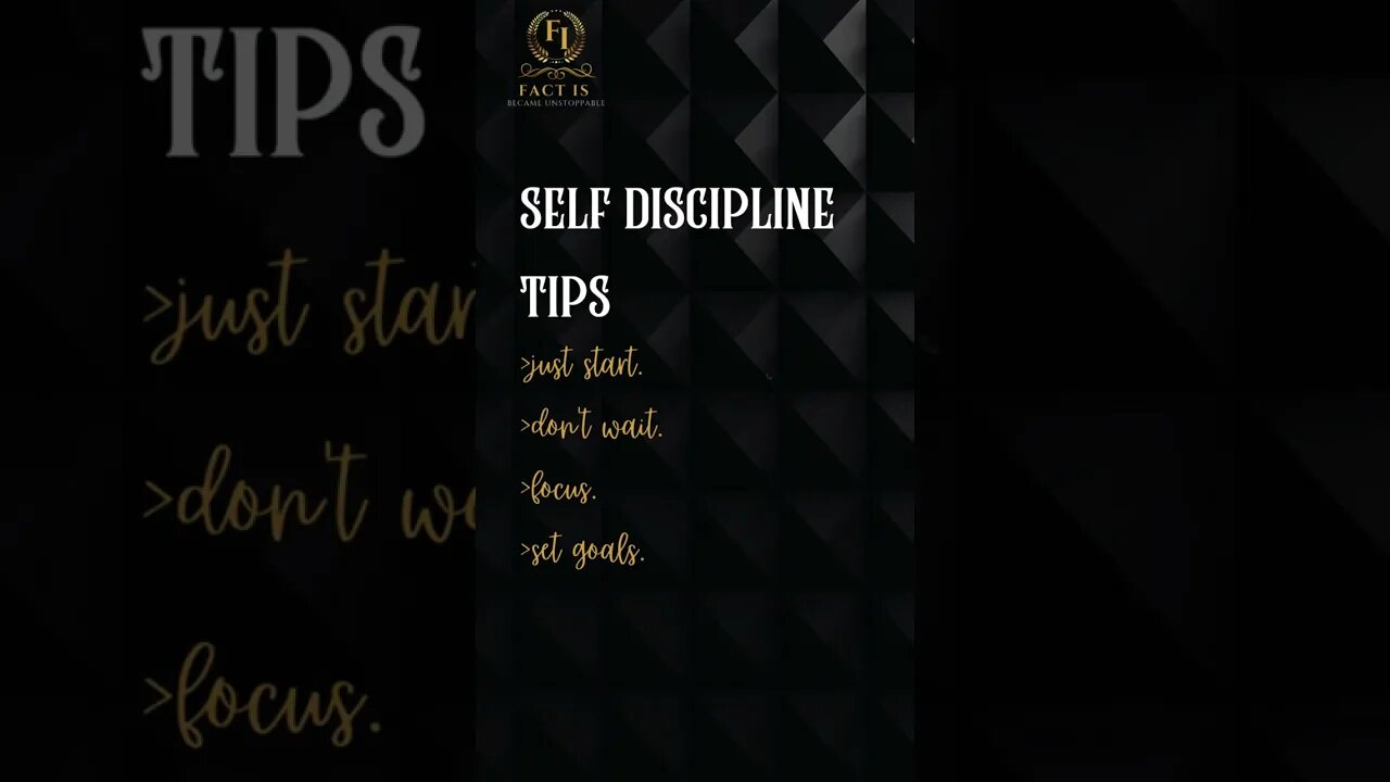 Self discipline Tip