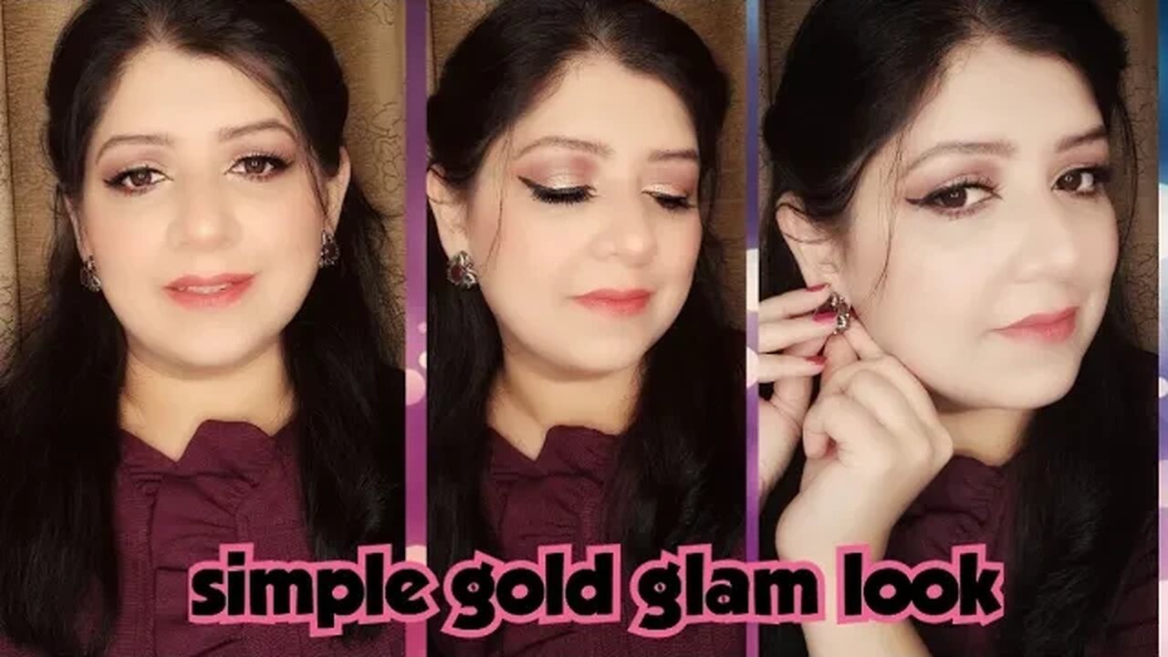 SIMPLE GLAM Makeup Tutorial | GOLD Eyeshadow Look | MehsimCreations