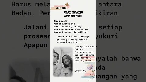 Sdikit lelah tpi tidak menyerah