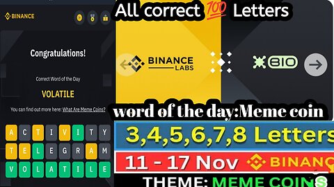 WOTD All Correct LETTERS | Word of the Day: Meme Coin Crypto Wodl