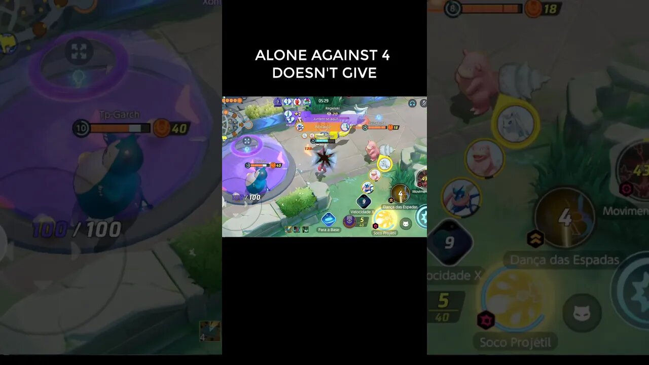 ALONE AGAINST 4 DOESN'T GIVE 🤬🤬POKÉMON UNITE #shorts