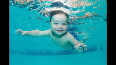 She is 16 months old and swims as if she is in the Olympics