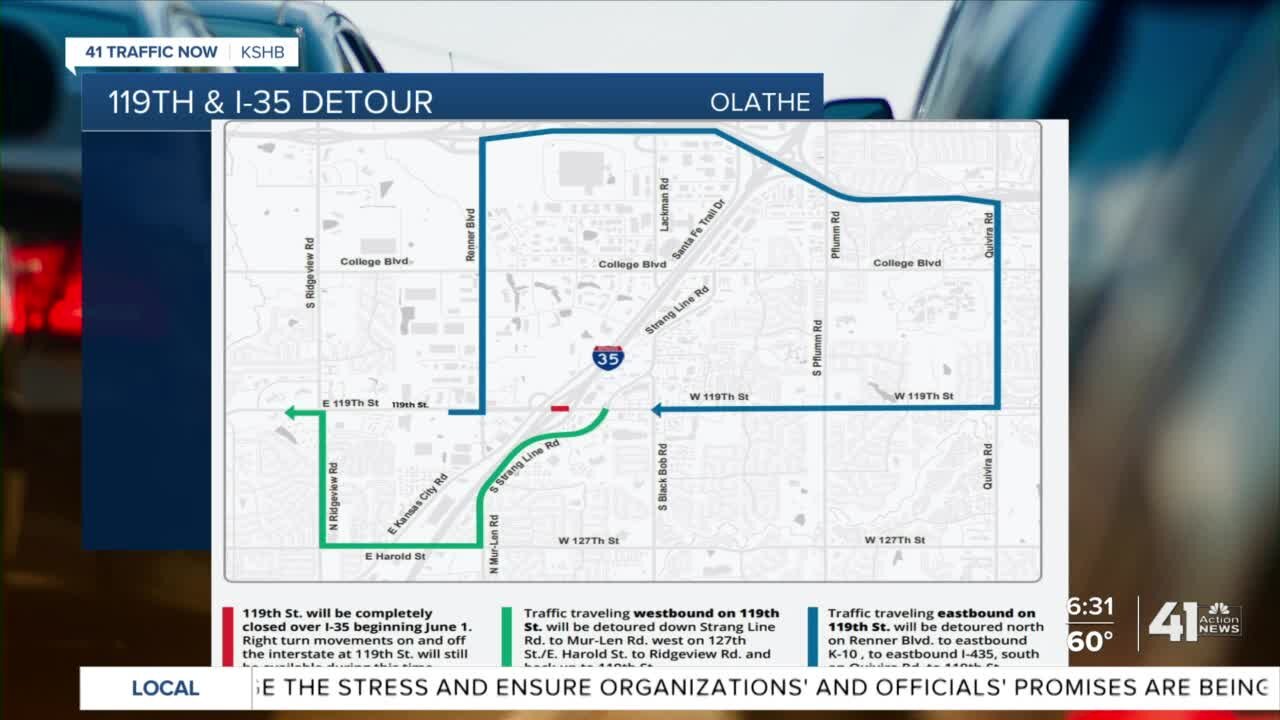 119th Street Bridge over Interstate 35 closes for 90 days