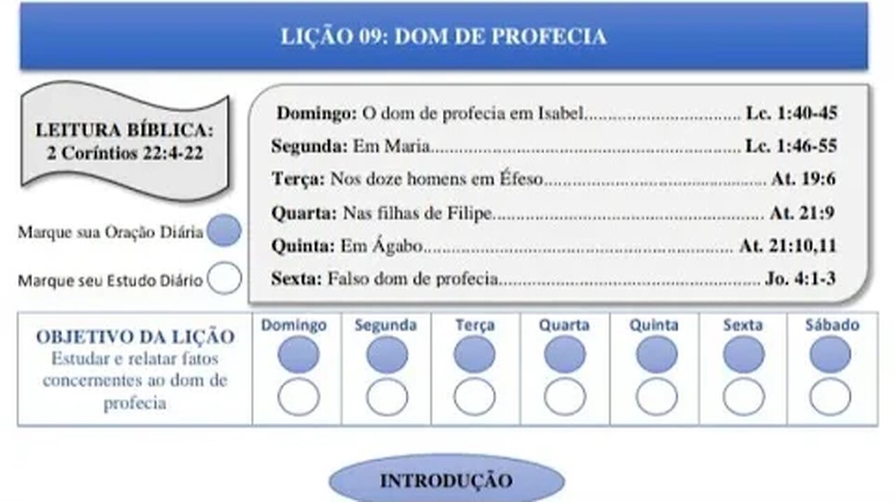 Escola Bíblica Ao Vivo: Lição 9 - Dom da Profecia