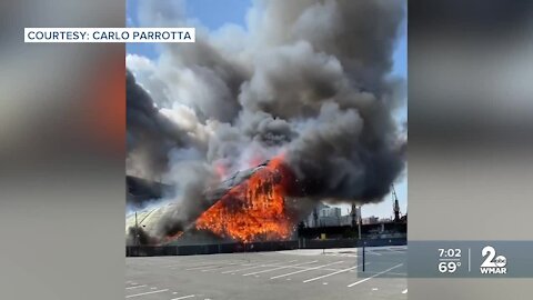 Fire breaks out at Domino Sugar facility in Baltimore