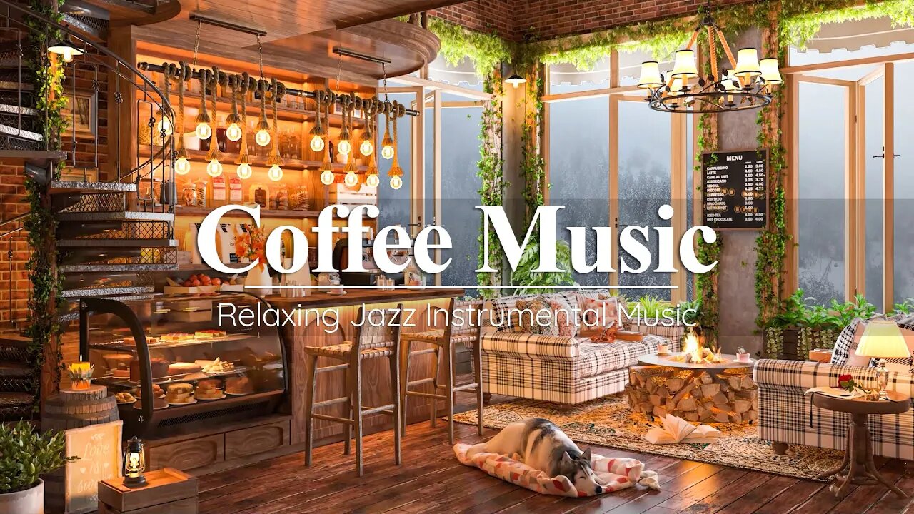 Relaxing Jazz Instrumental Music in Cozy Coffee Shop Ambience ☕ Background Music for Study, Work