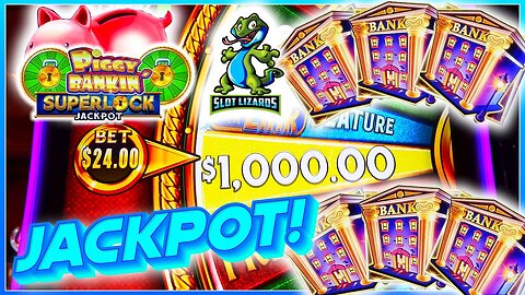 HILARIOUS JACKPOT!!! QUAD PIGGY WHEEL SPIN EPIC SWITCH! Superlock Jackpot Piggy Bankin Slot