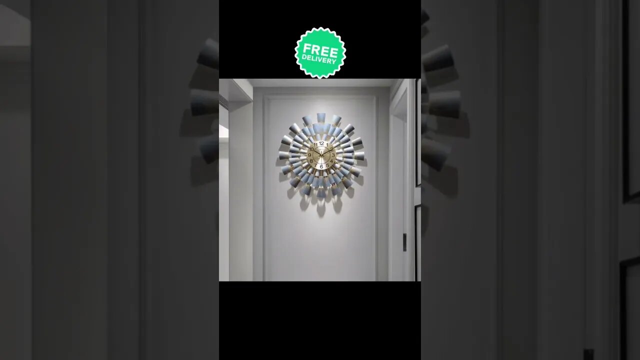 Shang Art Clock Metal Atmosphere Wall Watch Creativity #homedecor #shorts #foryou #lifestyle