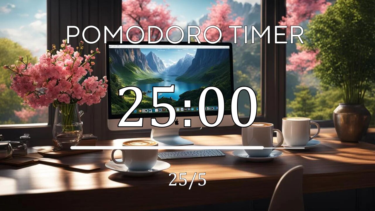 25/5 Pomodoro Technique 🌸 Lofi + Frequency for Relaxing, Studying and Working 🌸