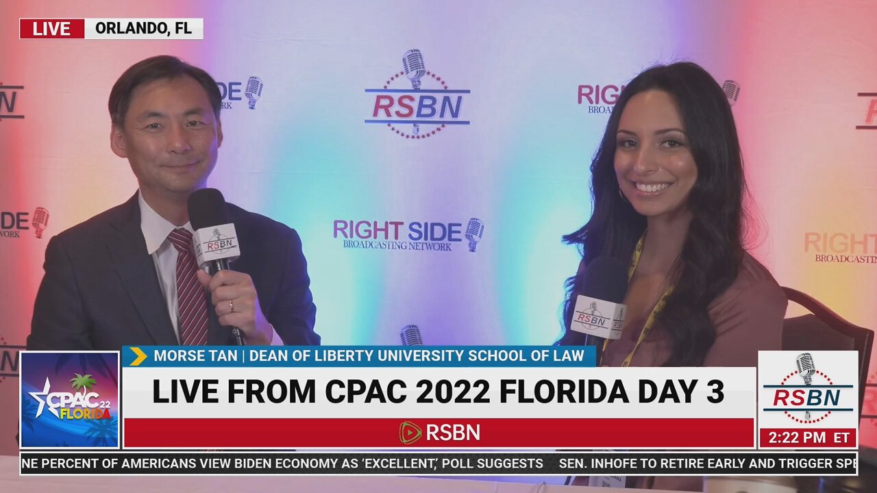 Morse Tan The Dean Of Liberty University School Of Law Interview with RSBNs Grace Saldana CPAC 2022