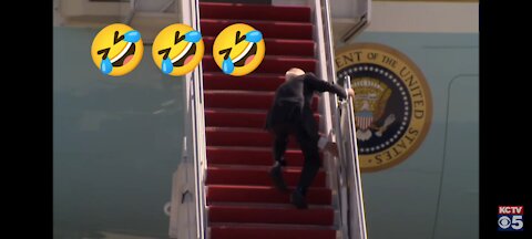 Biden Falls on Stairs!