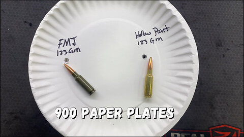 900 paper plate challenge: 6.5 Grendel 123grn FMJ vs 123grn hollow point