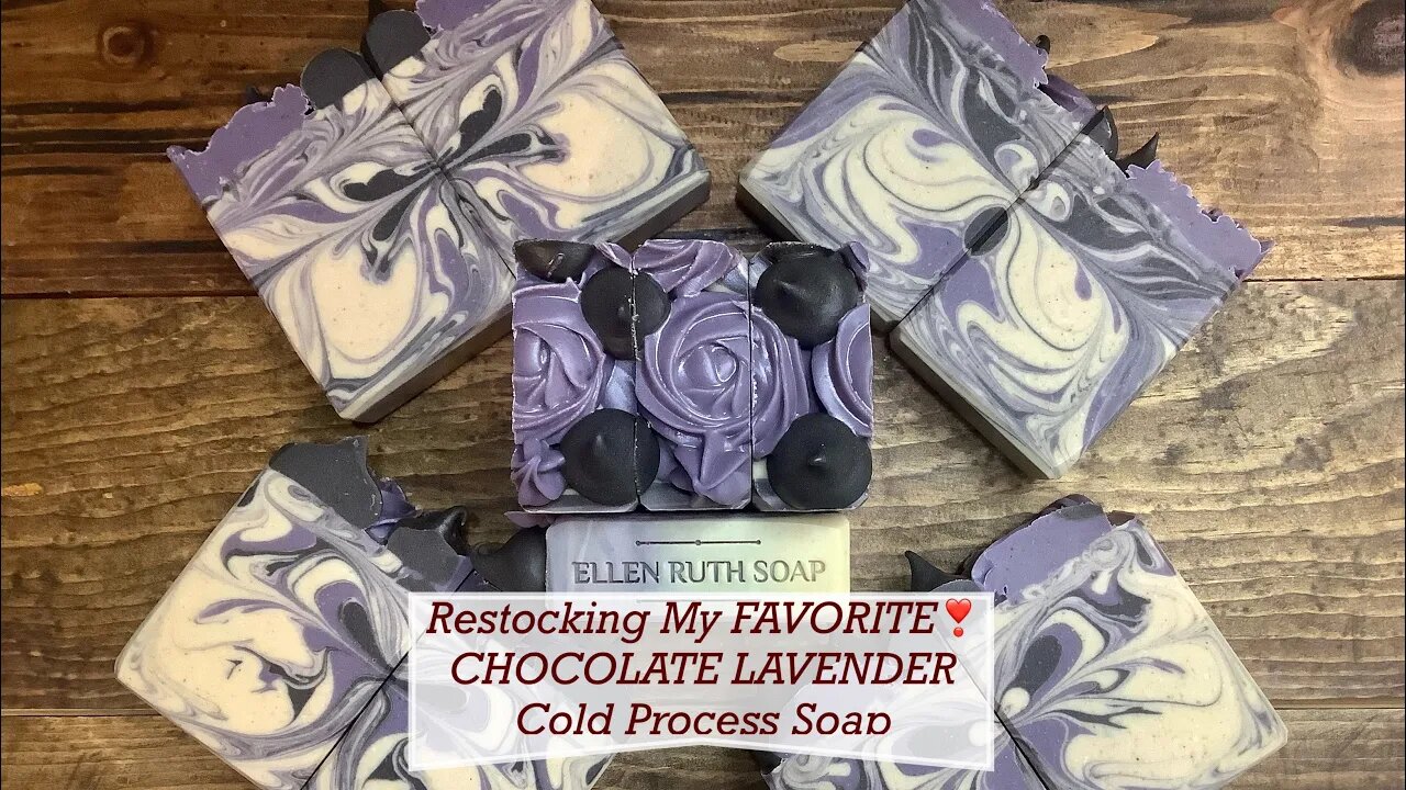 ReStocking Goat Milk CHOCOLATE LAVENDER Cold Process Soap w/ Piping Frosting | Ellen Ruth Soap