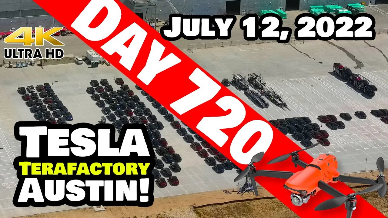 MODEL Ys ARE STREAMING OUT OF GIGA TEXAS! - Tesla Gigafactory Austin 4K Day 720 - 7/12/22 - Tesla