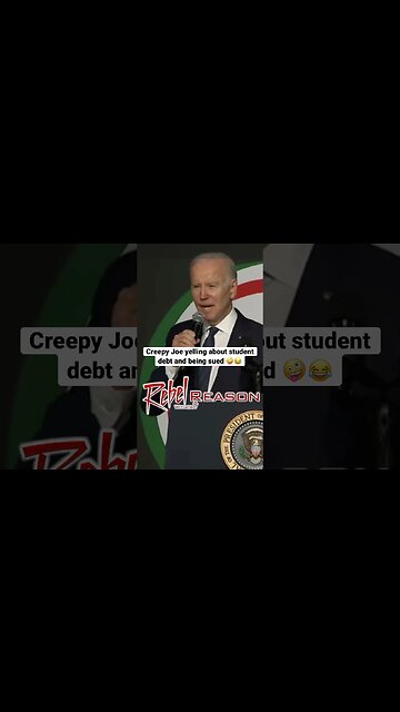 Creepy Joe yelling about student debt and being sued.