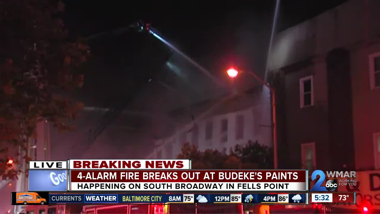 4-alarm fire spreads to two buildings in Fells Point