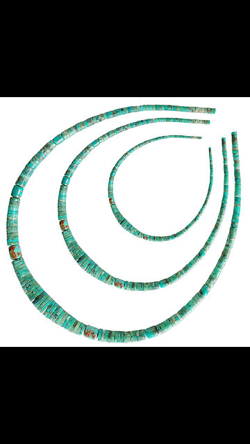 Natural turquoise blue green heishi beads Southwestern Gemstone Bead Choker native jewelry 11
