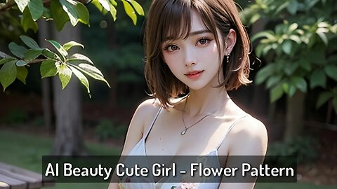 AI Beauty Cute Girl - Flower Pattern