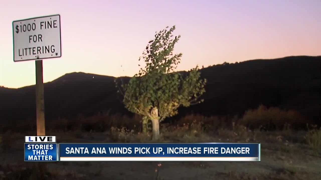 Santa Ana winds whip throughout San Diego County