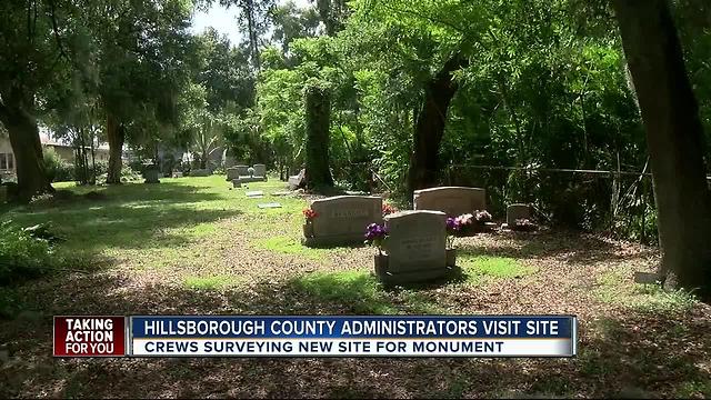 County staff visit Brandon cemetery to survey site for new Confederate monument