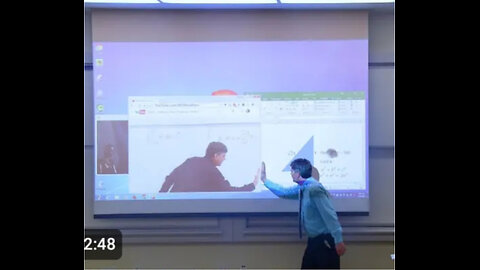 Math Professor Fixes Projector Screen (April Fools Prank)