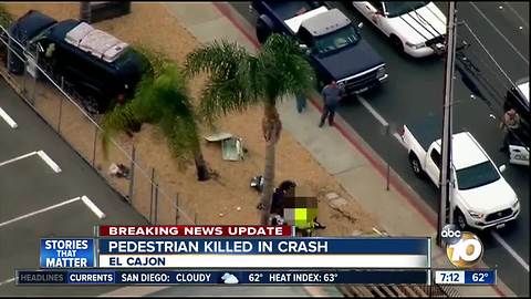 Pedestrian killed in El Cajon crash