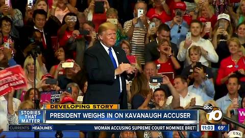 President weighs in on Kavanaugh accuser