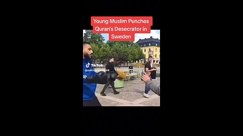 Young Muslim punches Quran desecrator in Sweden VIRAL